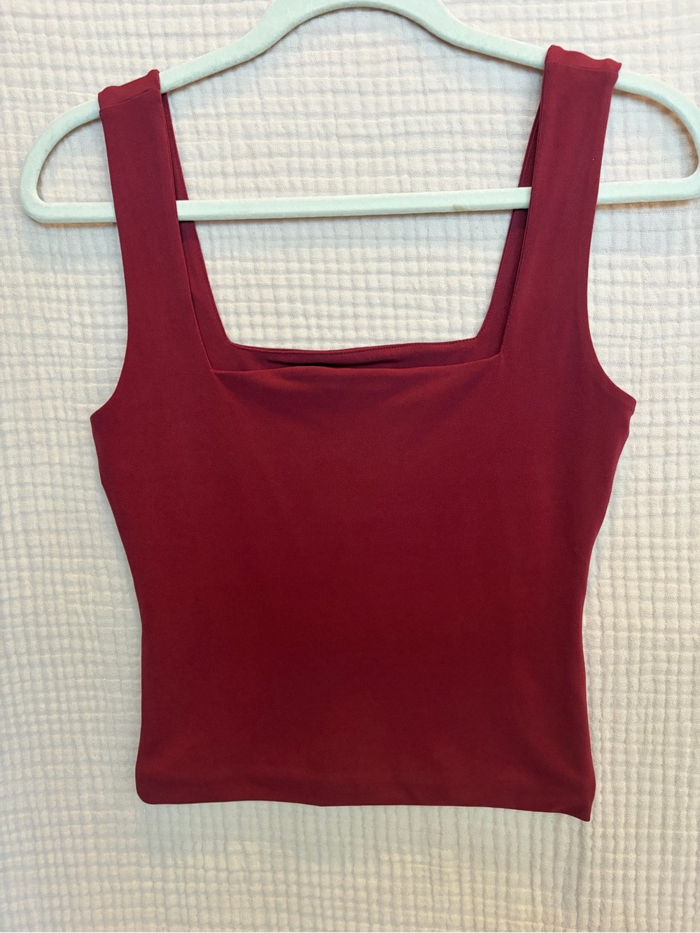 Leith Square Neck Crop Tank Burgundy Red Stretch Top Size S Nordstrom
